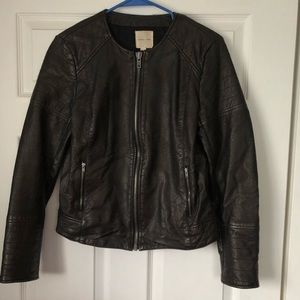 Urban Outfitters faux leather crew jacket